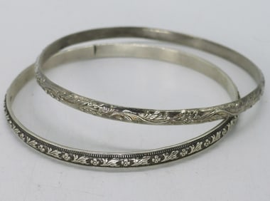 (2) STERLING BANGLES