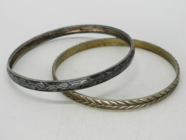 (2) STERLING BANGLES VINTAGE