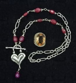 999 FINE SILVER NECKLACE & RING