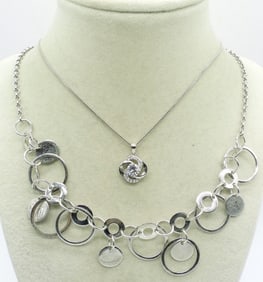 (2) STERLING FASHION NECKLACES