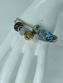 (2)MURANO BRACELETS 925 -STERLING GLASS BEADS