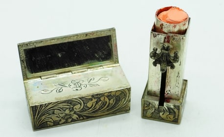 VTG STERLING LIPSTICK COMPACT