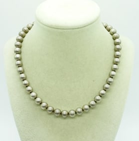 STERLING VTG BEADED NECKLACE