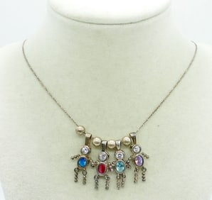 STERLING BIRTHSTONE NECKLACE