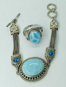LARIMAR 925 BRACELET & RING