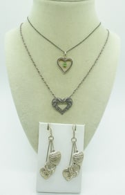 STERLING HEART NECKLACES & EARRINGS