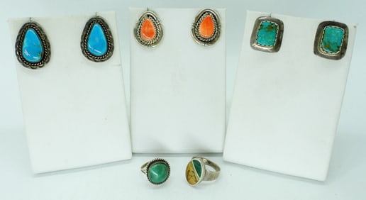 SOUTHWEST STERLING EARRINGS & RINGS