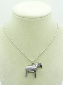 STERLING VTG HORSE PENDANT