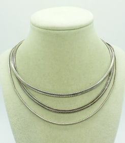 (3) VINTAGE STERLING NECKLACES