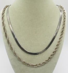 (2) STERLING LONG CHAINS