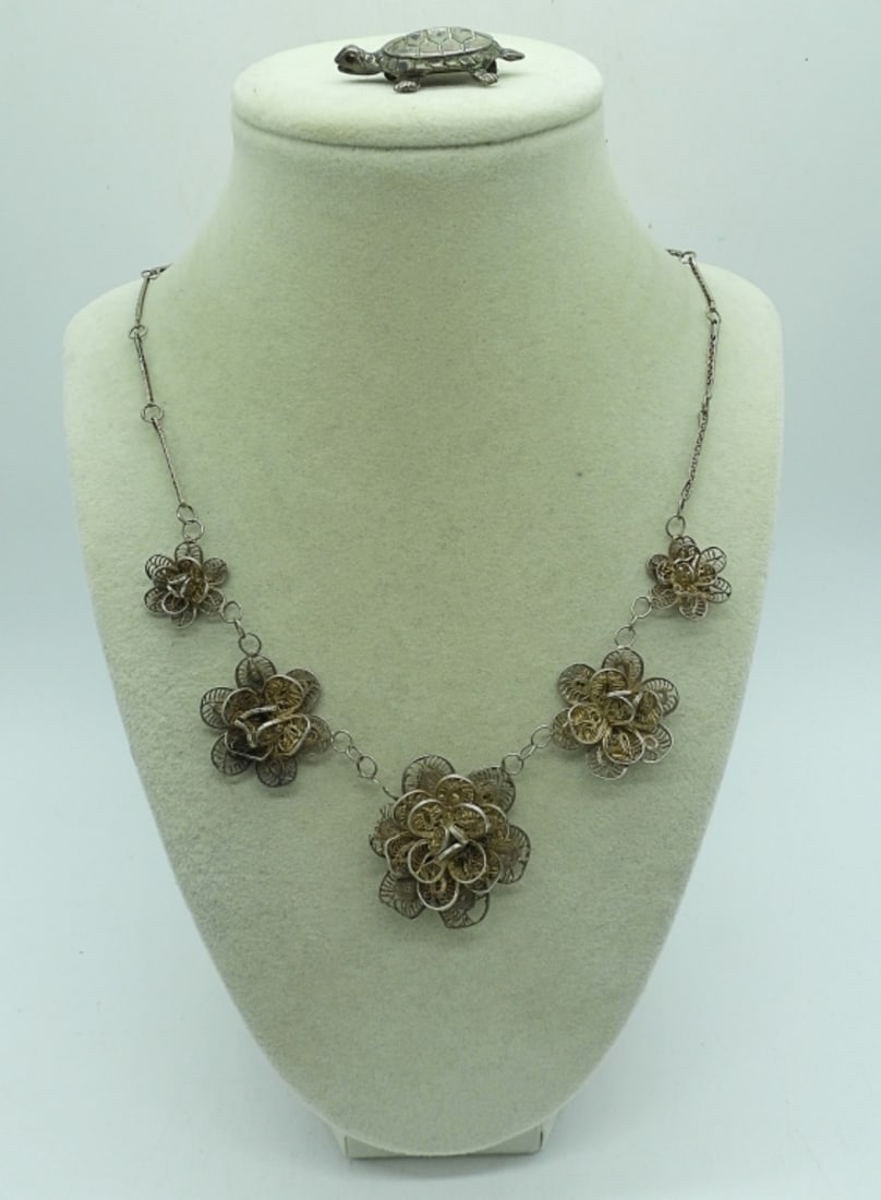 FILIGREE FLOWER, STERLING NECKLACE (1 of 4)