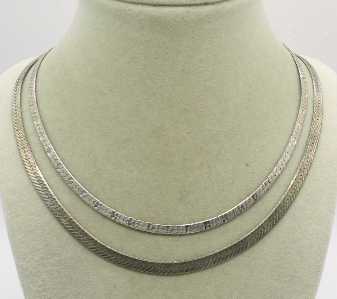(2) HERRINGBONE STERLING CHAINS (1 of 2)