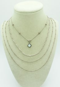 (3) PETITE 925 CHAIN NECKLACES