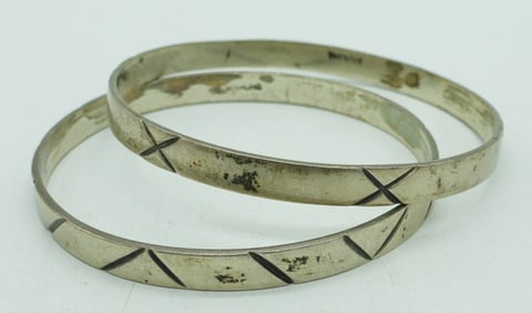 (2) STERLING BANGLES