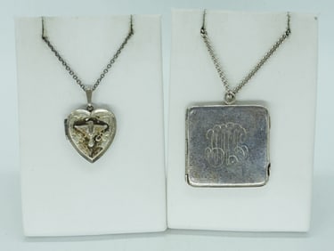 (2) VINTAGE STERLING LOCKETS