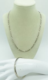 TAXCO STERLING BANGLE BRACELET &  CHAIN