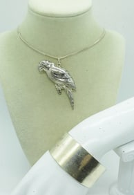 STERLING PARROT NECKLACE & CUFF