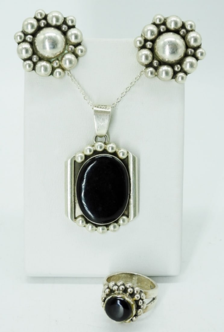 STERLING BLACK ONYX "MEXICO" SET (1 of 1)