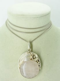 ROSE QUARTZ STERLING NECKLACE