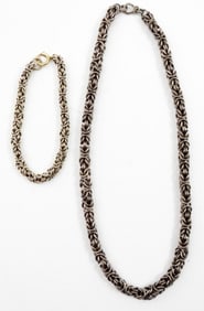 BYZANTINE STERLING NECKLACE & BRACELET