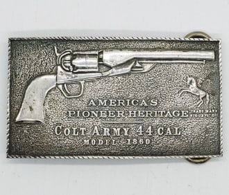 COLT ARMY 44 CAL STERLING BELT BUCKLE