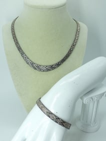 DETAILED STERLING NECKLACE SET