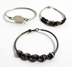 (3) STERLING BRACELET LOT