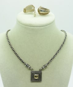 PRETTY STERLING NECKLACE & EARRINGS
