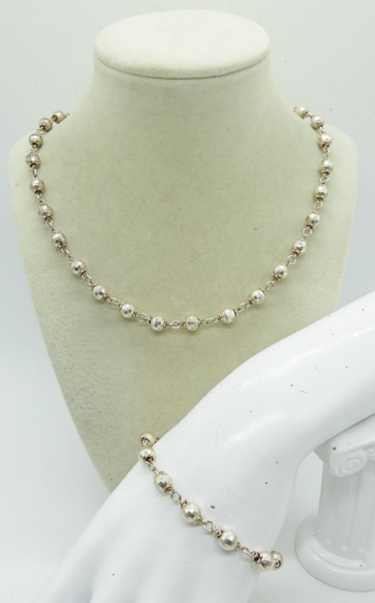 925 BEADED NECKLACE BRACELET SET (1 of 1)