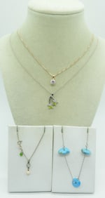 (4) FASHION STERLING NECKLACES