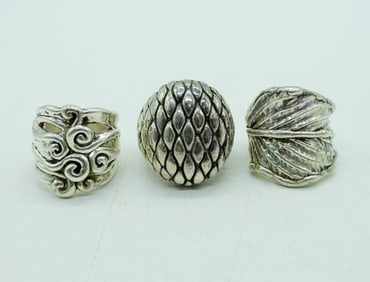 (3) STERLING LIGHT WEIGHT RINGS