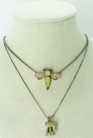 (2) STERLING FASHION NECKLACES