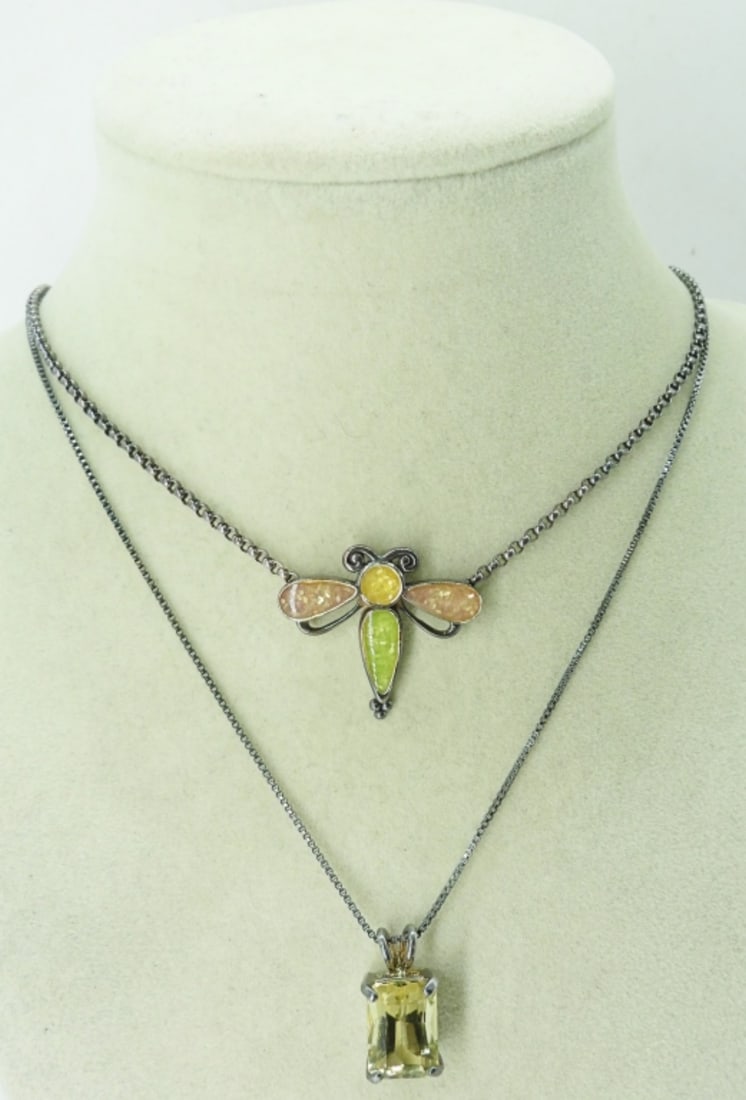 (2) STERLING FASHION NECKLACES (1 of 1)