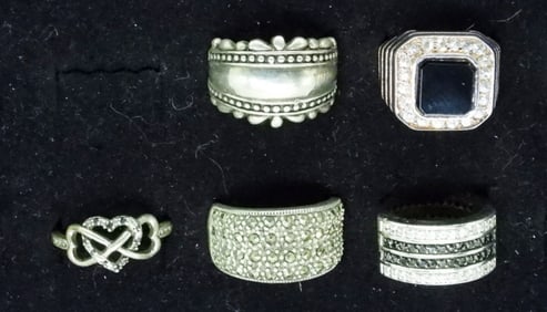 (5) STERLING FASHION RINGS