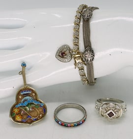 BRACELETS & RINGS MIXED LOT 925