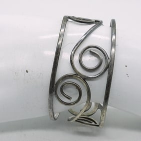 SCROLL WORK BRACELET, STERLING