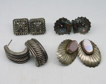 (4) STERLING VTG EARRINGS