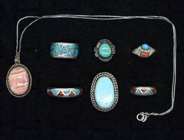 SOUTHWEST STYLE RINGS & NECKLACE