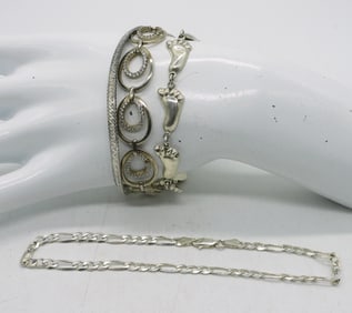 (4) STERLING FASHION BRACELETS