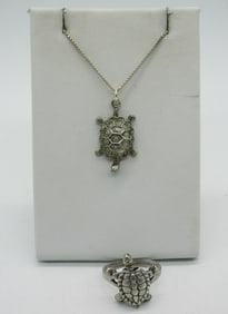 TURTLES - RING & NECKLACE 925