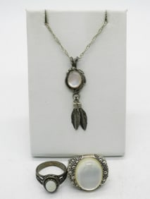 MOTHER OF PEARL - STERLING LOT