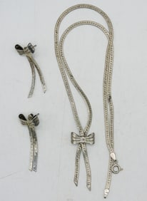 VTG STERLING BOWS - EARRINGS & NECKLACE