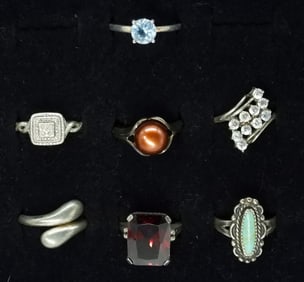 (7) FASHION LADIES RINGS - STERLING