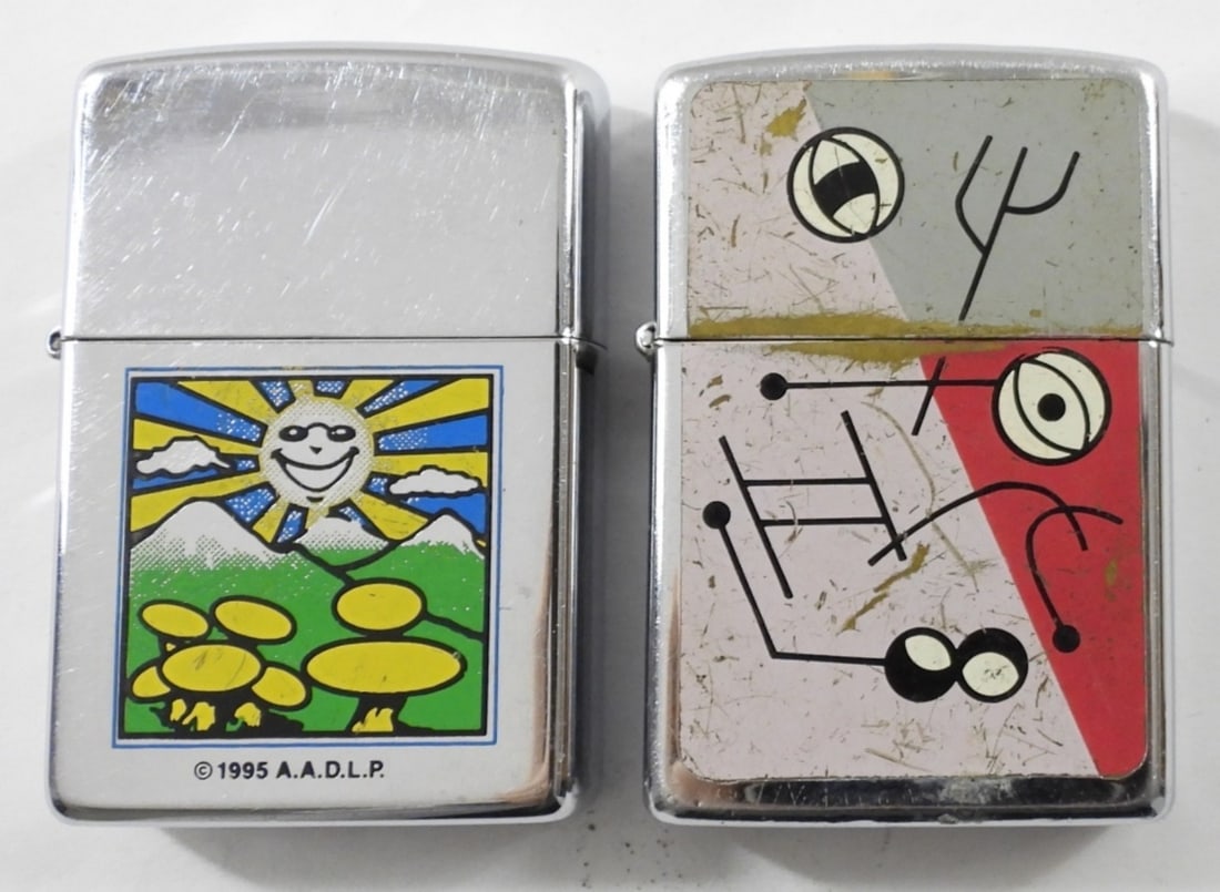 (2) 1995 FIRED CHROME ZIPPO LIGHTERS (1 of 4)
