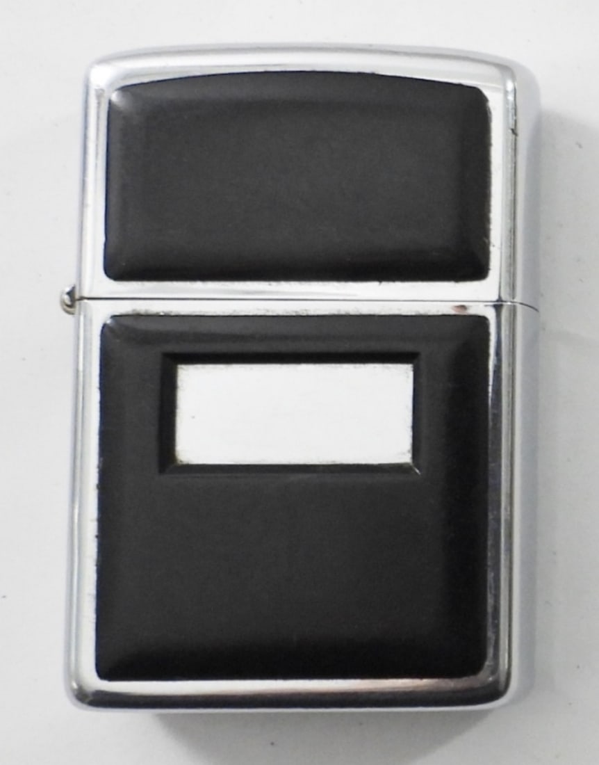 1980 FIRED CHROME AND BLACK ENAMEL ZIPPO: 1980 FIRED CHROME AND BLACK ENAMEL ZIPPO