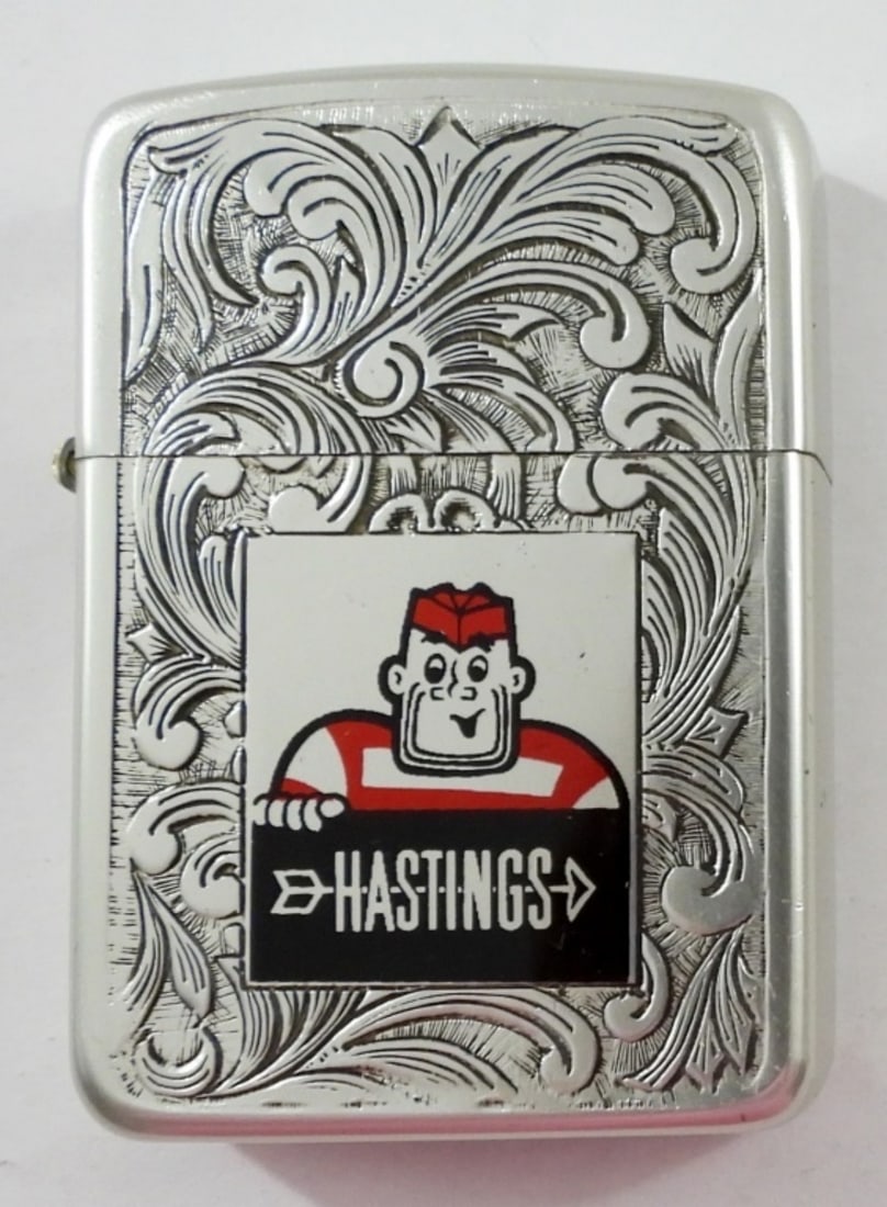 VTG UNFIRED PARK LIGHTER w/ HASTING LOGO: VTG UNFIRED PARK LIGHTER w/ HASTING LOGO THE CLEAN OIL FILTER. IM ORIGINAL PACKAGE