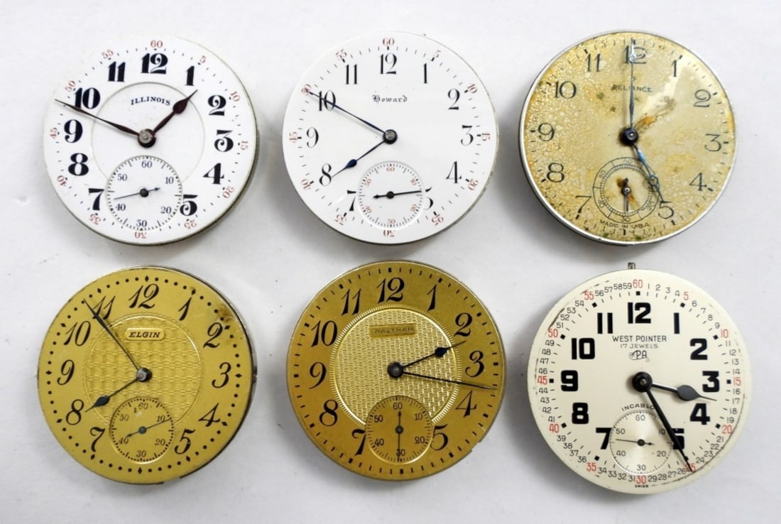 (6)POCKET WATCH MOVEMENTS SIZES 16-18 (1 of 2)