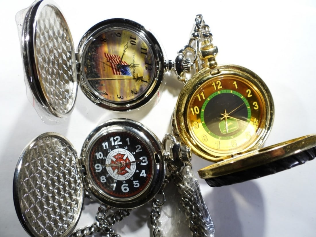 (3) QUARTZ POCKET WATCHES: FIRE DEPT. (1 of 3)