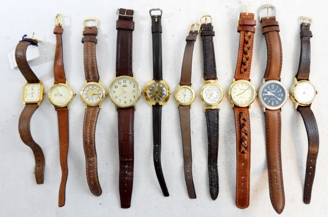 (10) LADIES BROWN LEATHER BAND WATCHES (1 of 3)
