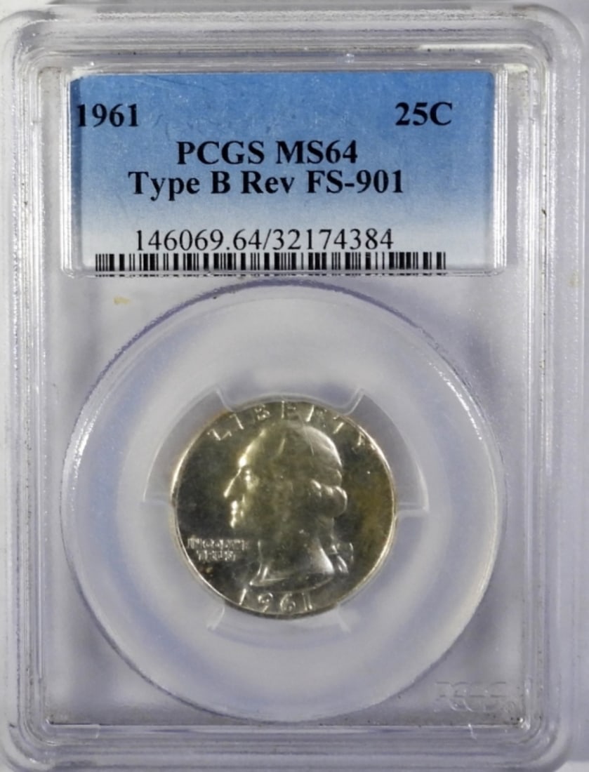 1961 WASHINGTON QTR PCGS MS64 TYPE B